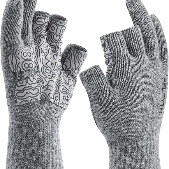 Wool Fishing Gloves 3-Cut Fingers Warm for Men and Women Cold